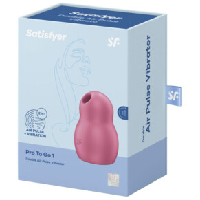 Satisfyer Pro To Go 1 Double Air Pulse Stimulator & Vibrator Red on Sale
