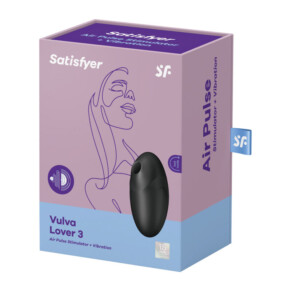 Satisfyer Vulva Lover 3 Air Pulse Stimulator & Vibrator Black on Sale